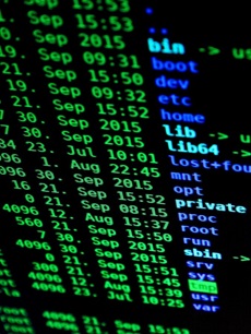 Tela com códigos de programação.